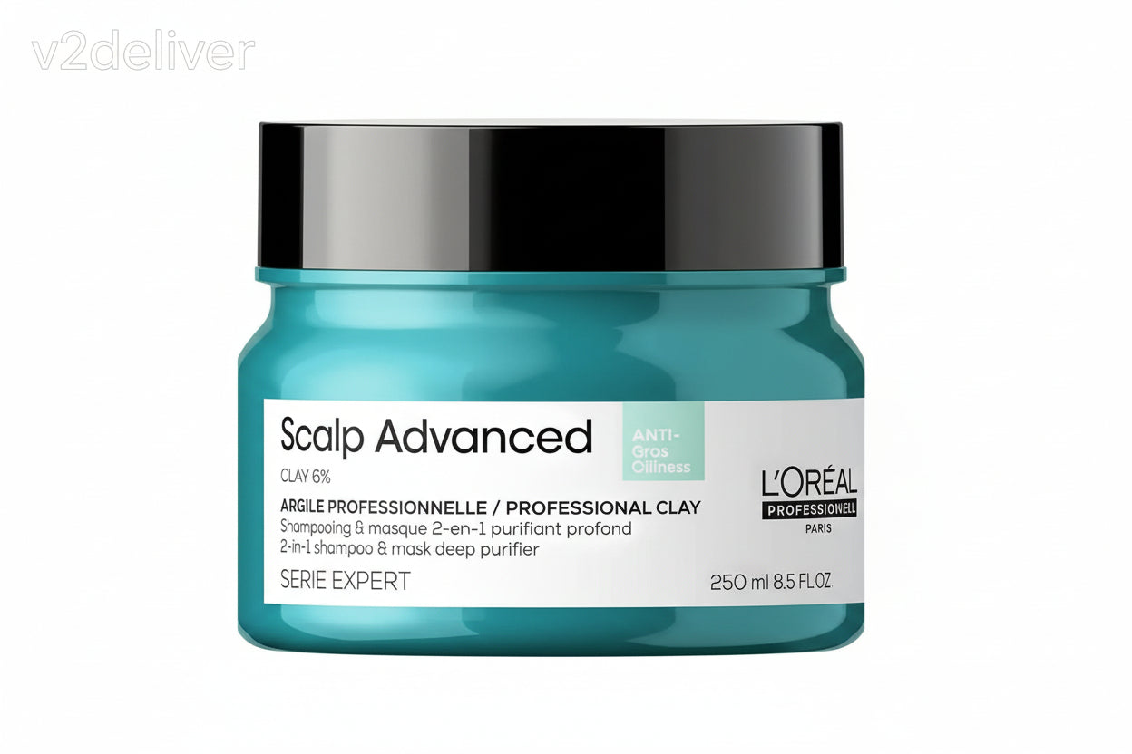 L’Oréal Paris Professionnel Scalp Advanced Anti‑Oiliness 2‑in‑1 Deep Purifier Clay – 250 g | V2deliver.com