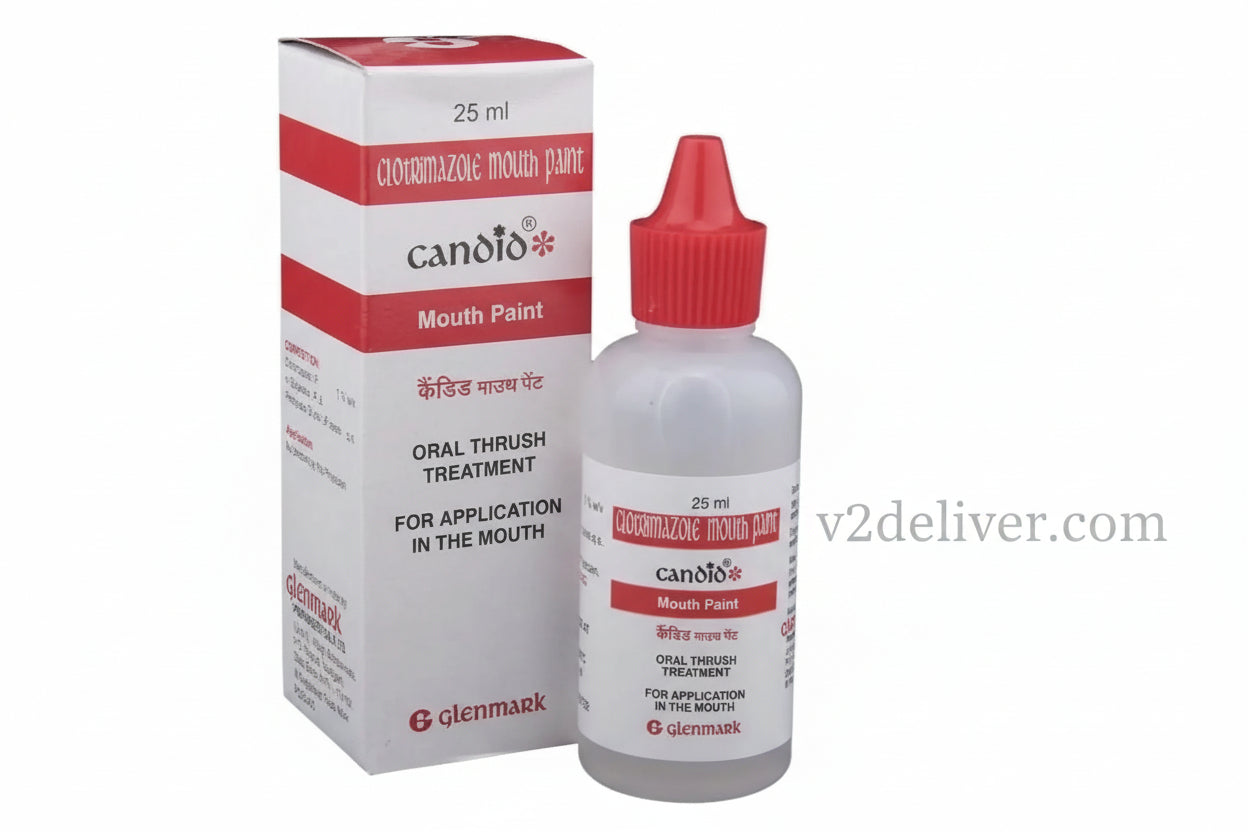 Candid Mouth Paint 25ml (Pack of 2) | Clotrimazole Oral Solution for Mouth Fungal Infections & Oral Thrush V2deliver.com