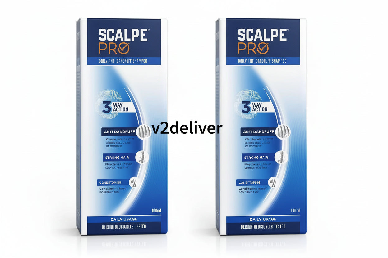 Scalpe Pro Daily Anti-Dandruff Shampoo with Conditioning Base – 100ml x 2 | For Strong, Smooth & Dandruff-Free Hair V2deliver.com