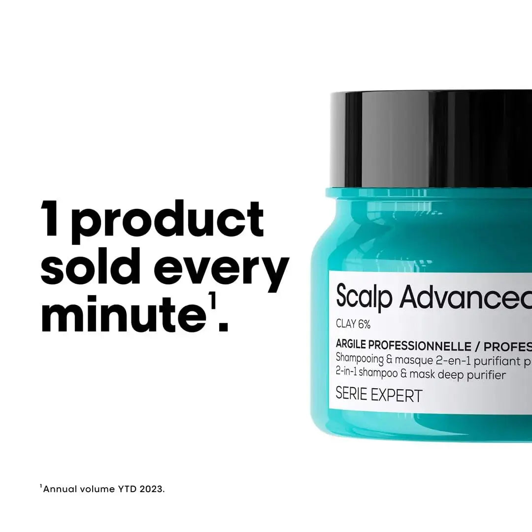 L'Oréal Scalp Advanced Anti-Oiliness Clay hair mask 250g | 2-in-1 Deep Purifier with 3% AHA | For Oily Scalp & Hair Detox V2deliver.com