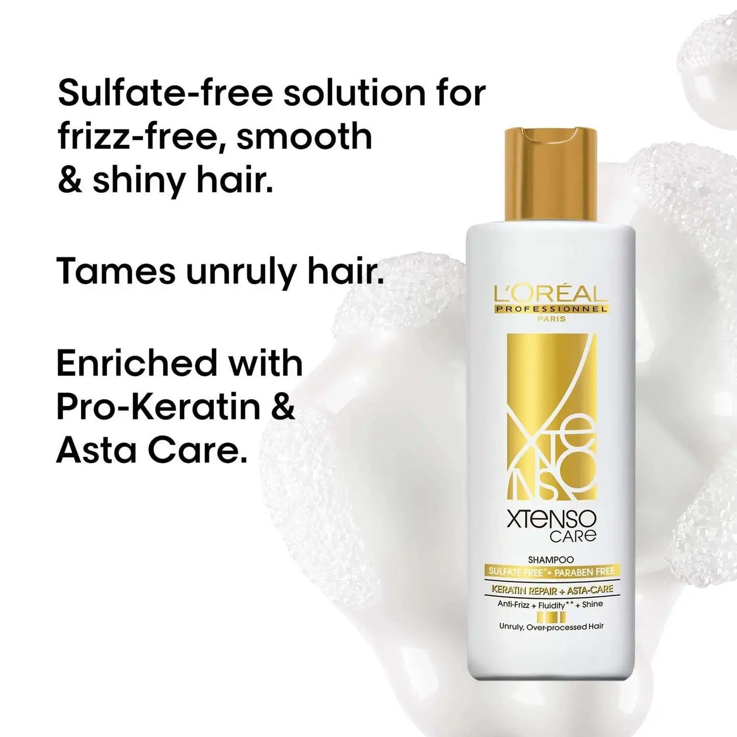 L'Oreal Professionnel Xtenso Care Sulfate-Free Shampoo 250ml | GOLD | For All Hair Types | Pro-Keratin + Strength Care V2deliver.com