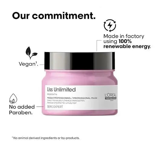 L’Oréal Professionnel Série Expert Liss Unlimited Mask 250 ml | Pro‑Keratin Smoothing Hair Mask for Frizzy, Unruly Hair V2deliver.com