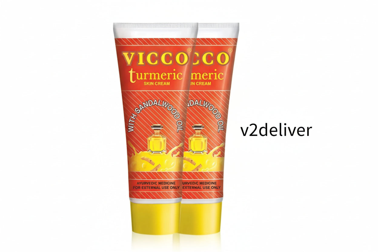 Vicco Turmeric Ayurvedic Skin Cream – 70g (Pack of 2) | Antiseptic & Brightening Formula V2deliver.com
