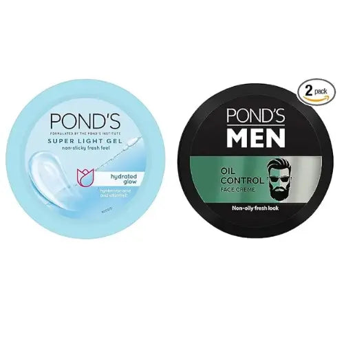 Pond’s Super Light Gel Oil-Free Moisturizer 100g & Pond’s Men Oil Control Face Crème | Daily Hydration & Oil Control Combo V2deliver.com