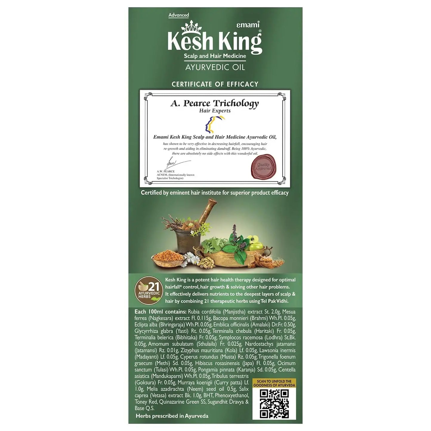 Kesh King Ayurvedic Hair Oil 300ml | Anti-Hair Fall Oil with 21 Herbs for Strong, Thick & Healthy Hair V2deliver.com