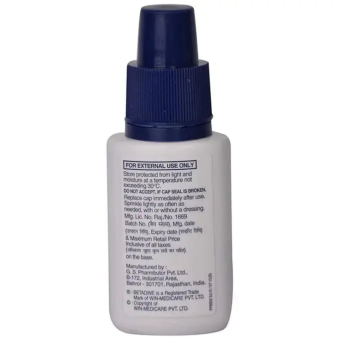 Betadine Antiseptic Powder 10g – Pack of 2 | Povidone Iodine 2.5% | Wound Healing & Infection Protection V2deliver.com