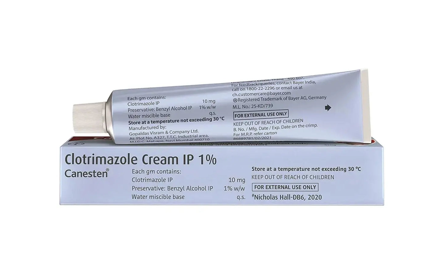 Canesten Antifungal Combo | 1% Clotrimazole Cream 30gm + Antifungal Dusting Powder 100gm | Itch & Rash Relief V2deliver.com