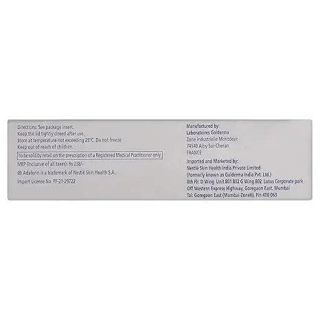 Adaferin Adapalene Gel 0.1% – 15g (Pack of 2) | Retinoid Acne Treatment for Face, Blackheads & Clogged Pores V2deliver.com