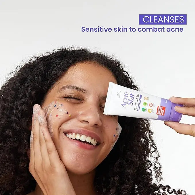 Mankind Acnestar Unisex Facewash 50g × 3 | Anti-Acne Face Gel with Salicylic & Glycolic Acid | For Oily & Acne-Prone Skin