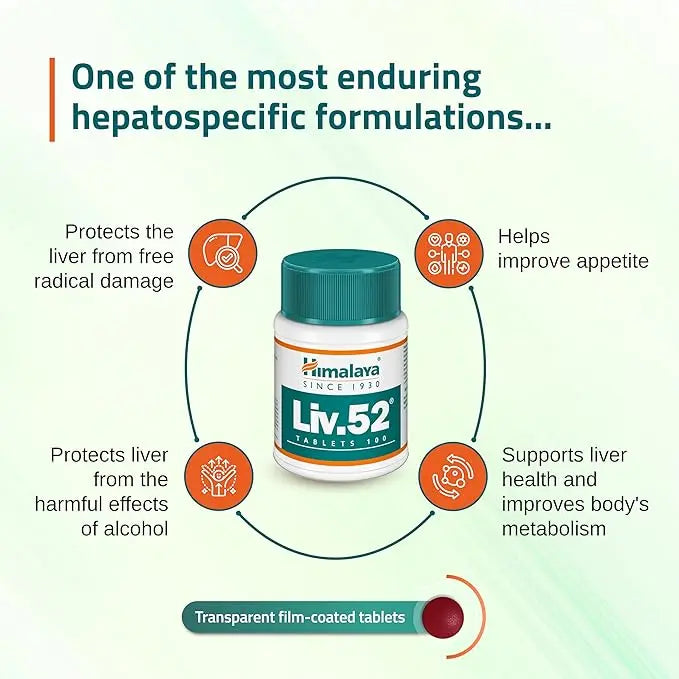 Himalaya Liv.52 Tablets – Pack of 2 (100 Tabs Each) | Liver Detox & Fatty Liver Support | Ayurvedic Herbal Formula