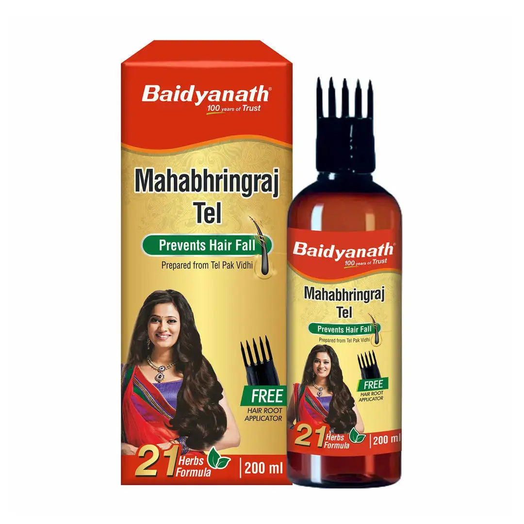 Baidyanath Mahabringraj Oil 100 ml – Herbal Hair Oil for Hair Growth & Strengthening V2deliver.com