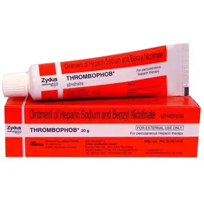 Zydus Thrombophob Ointment 20gm | Heparin Sodium Ointment for Clots, Swelling & Pain Relief – Red Pack V2deliver.com