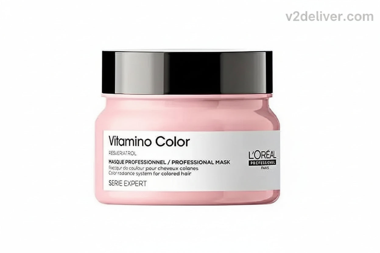 L'Oreal Paris Vitamino Color Hair Mask With Resveratrol For Color-Treated Hair, Serie Expert -250 gm V2deliver.com