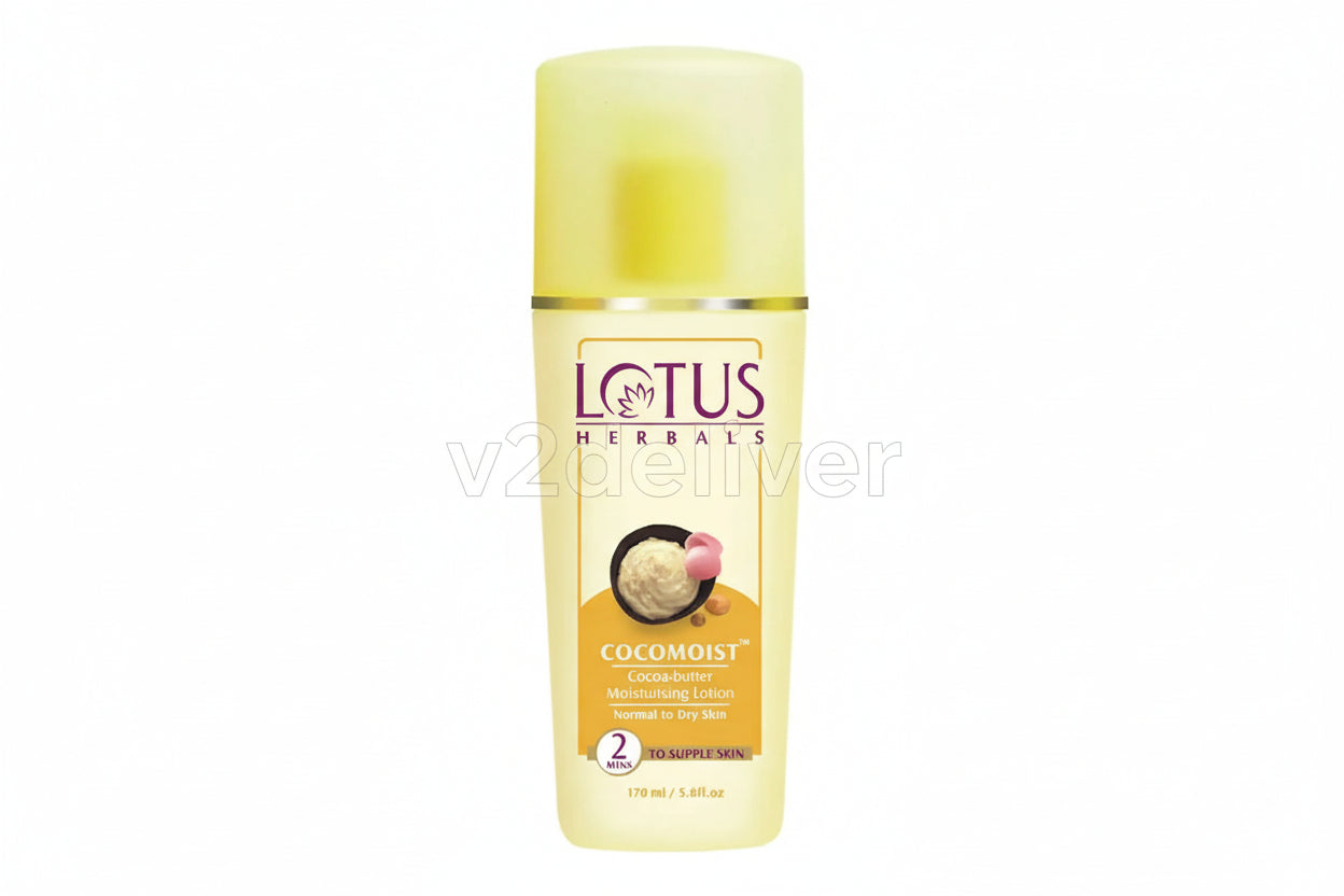Lotus Cocomoist Cocoa Butter Lotion 170ml | Deep Moisturizer for Dry Skin | With Cocoa & Rose Water V2deliver.com