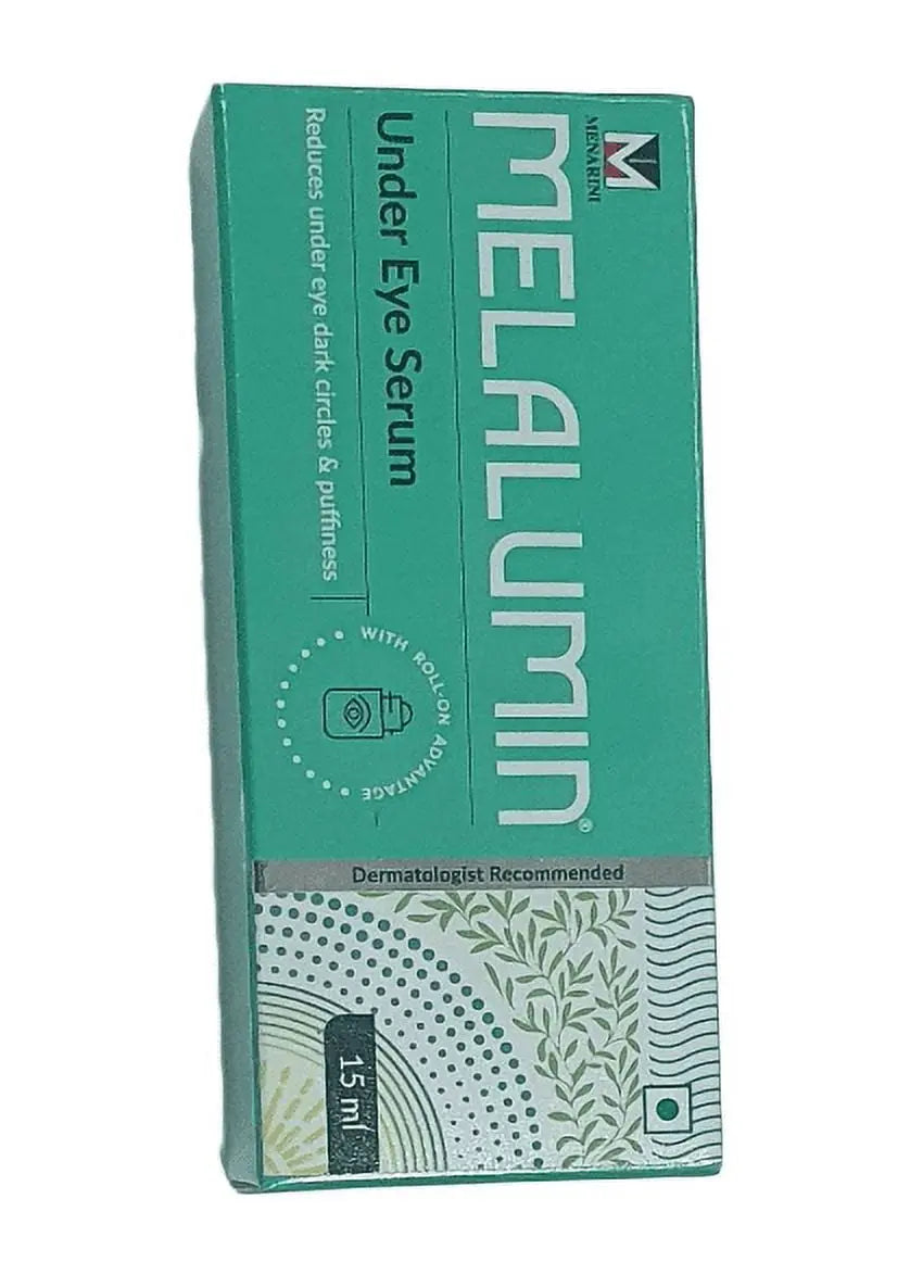 Melalumin Under Eye Serum 15 ml | Reduces Dark Circles, Puffiness & Fine Lines | Roll-On Applicator