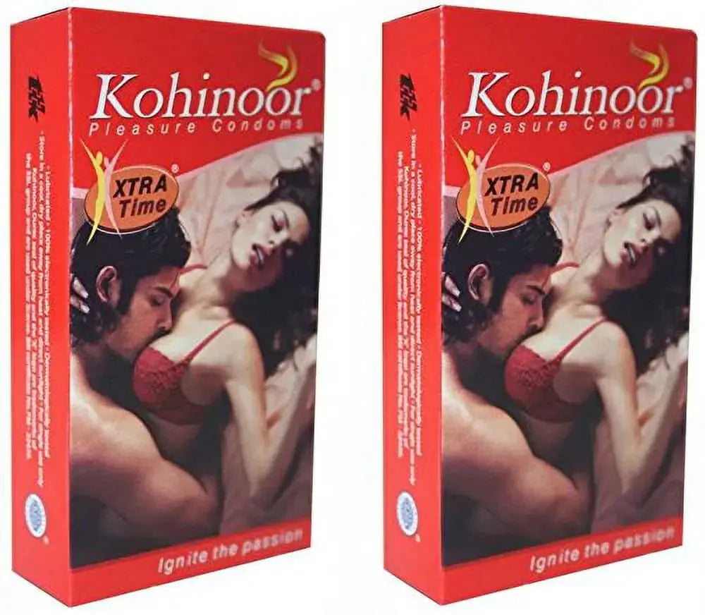 Kohinoor Pleasure Condoms – Pack of 2 (20 Count) | Textured Latex Condoms for Enhanced Sensation & Safe Intimacy V2deliver.com