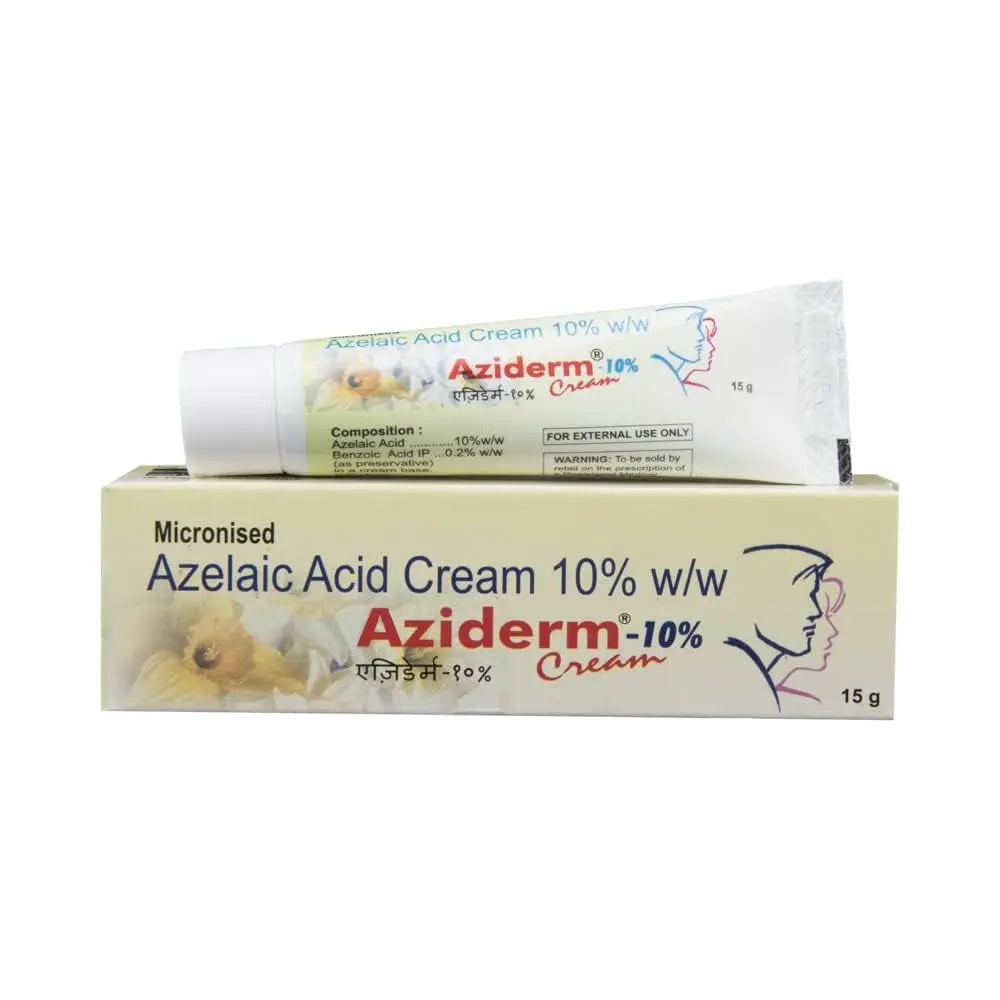 Aziderm 10% Azelaic Acid Cream – 15g (Pack of 2) | Acne & Hyperpigmentation Treatment for Oily & Acne-Prone Skin