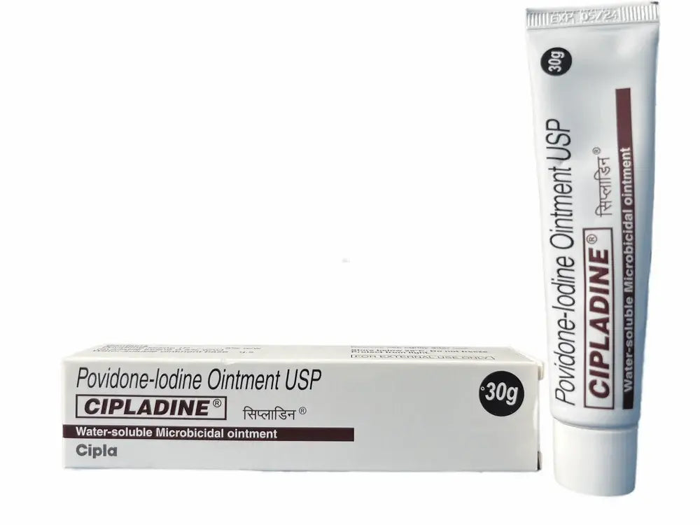 Cipladine Povidone-Iodine Ointment 30gm | Antiseptic & Microbicidal Healing Ointment | Wound Care & Infection Prevention