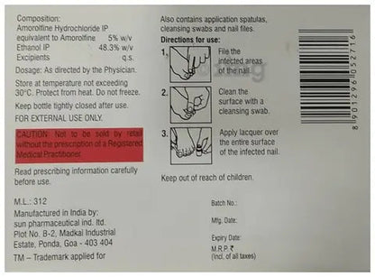 Fungicros Nail Lacquer 2.5ml – Amorolfine-Based Anti-Fungal Nail Treatment for Fungal Infections
