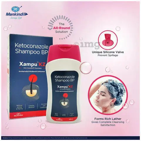 Xampu KZ Anti Dandruff Shampoo 100ml – Herbal Formula for Flake-Free, Healthy Scalp V2deliver.com