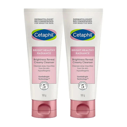 Cetaphil Brightness Reveal Creamy Cleanser 100ml (Pack of 2) | Gentle Skin Brightening Face Wash with Niacinamide & White Sea Daffodil