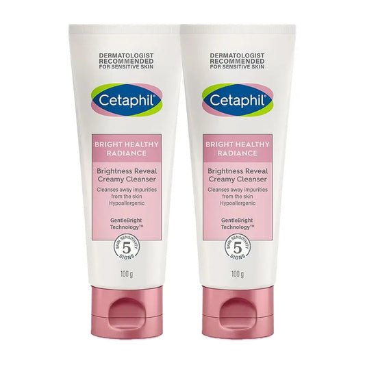 Cetaphil Brightness Reveal Creamy Cleanser 100ml (Pack of 2) | Gentle Skin Brightening Face Wash with Niacinamide & White Sea Daffodil