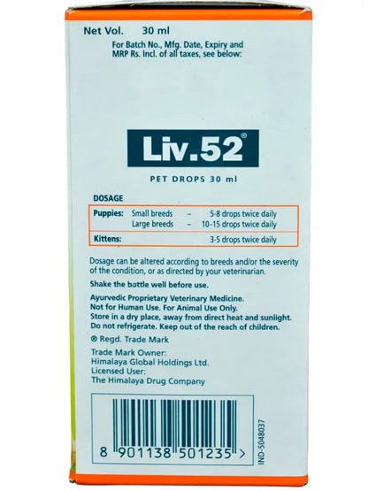 Himalaya Liv.52 Pet Drops – Pack of 2 (30ml Each) | Liver Support for Dogs & Cats | Appetite & Recovery Tonic
