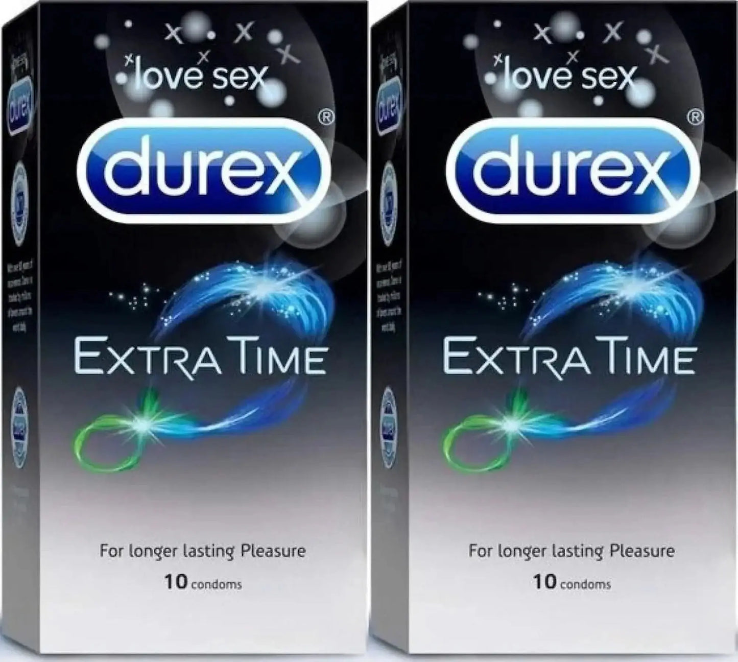 Durex Extra Time Condoms for Men – 10 Count Each (Pack of 2) | Long-Lasting Performance with Benzocaine V2deliver.com
