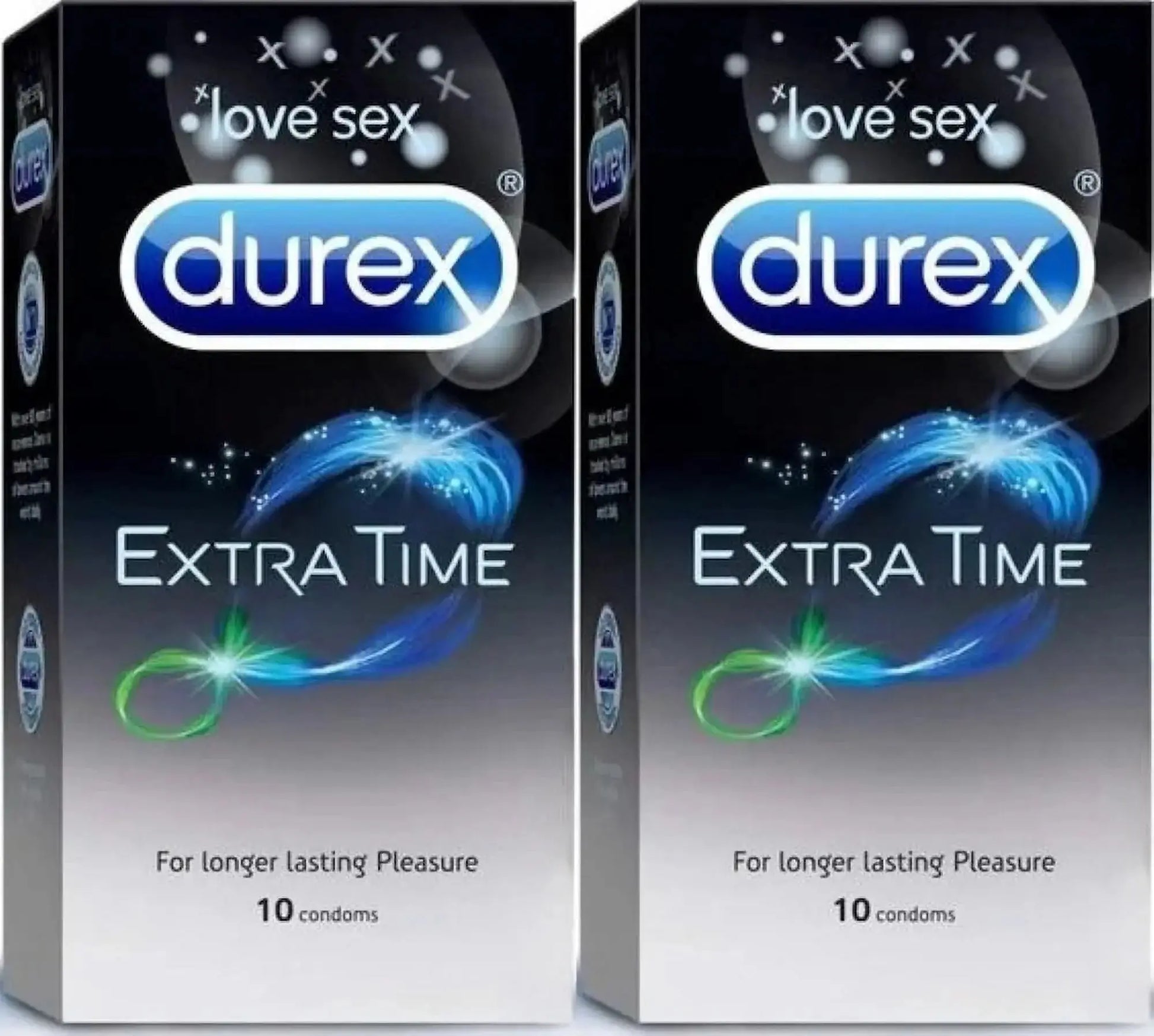 Durex Extra Time Condoms for Men – 10 Count Each (Pack of 2) | Long-Lasting Performance with Benzocaine V2deliver.com