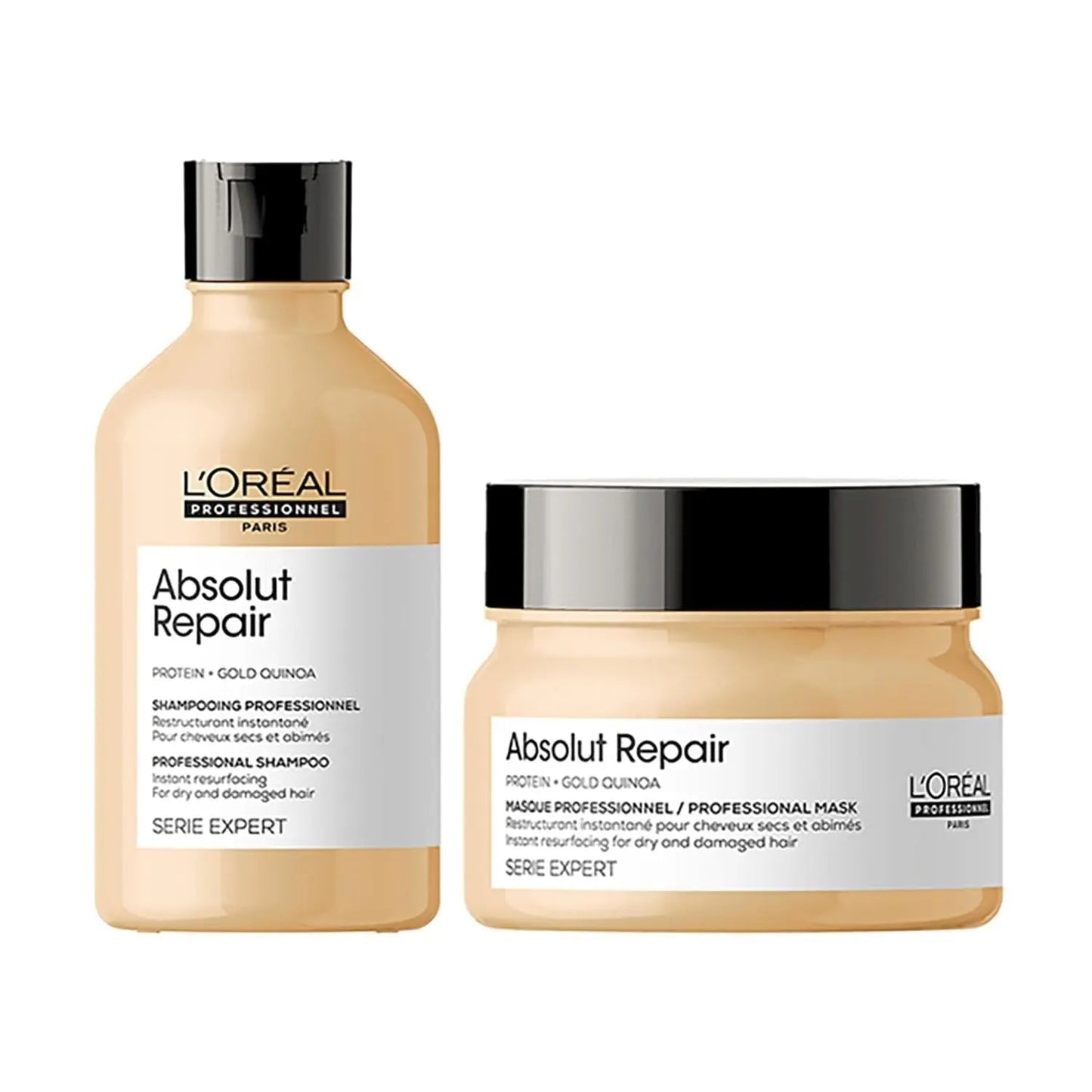 L'Oreal Professionnel Absolut Repair Shampoo 300ml & Hair Mask 250g – Intense Repair Combo for Damaged Hair