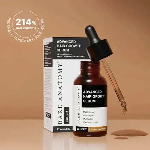 Bare Anatomy| Advanced Hair Growth Serum with Redensyl, Rosemary, Rice Water (30 ml) V2deliver.com