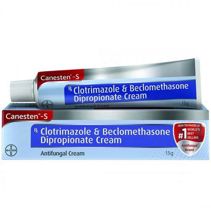 Canesten S Anti-Fungal Cream 15gm | Clotrimazole + Beclomethasone for Itching, Ringworm & Fungal Infections