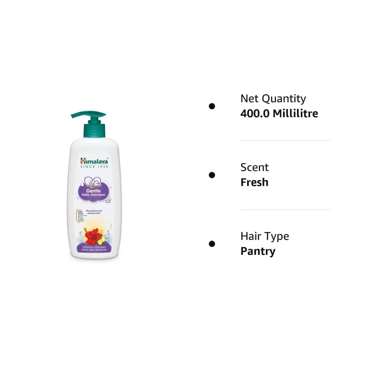 Himalaya Baby Shampoo 400ml | Gentle Tear-Free Formula for Soft & Healthy Baby Hair