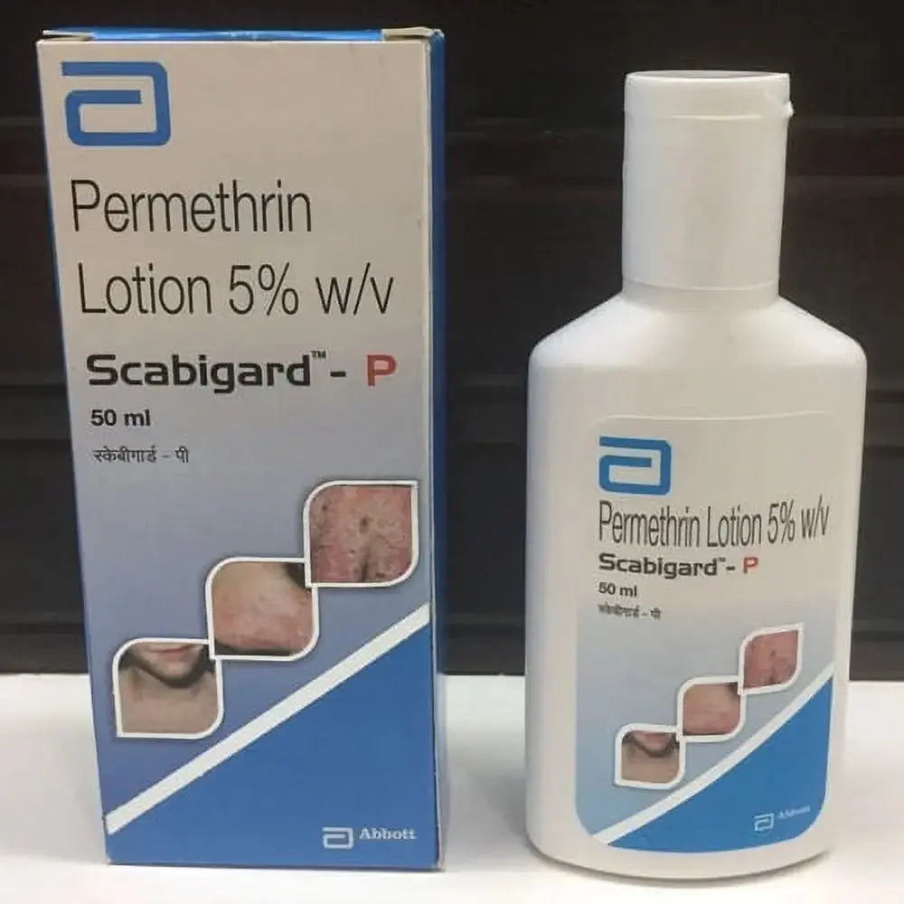 Scabigard-P Permethrin Lotion 5% for Scabies Treatment – Fast Relief from Mites & Itching (50ml × 4 Pack) V2deliver.com