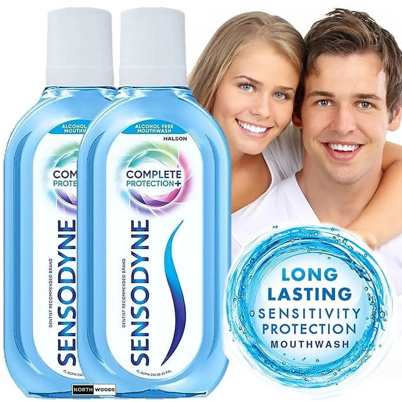 Sensodyne Complete Protection+ Mouthwash – 100ml (Pack of 2) | All-in-One Mouthwash for Sensitivity Relief, Strong Teeth & Fresh Breath