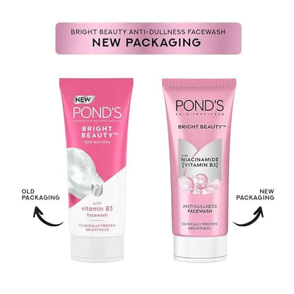 Pond’s Bright Beauty Anti-Dullness & Brightening Facewash 150g – Niacinamide-Enriched Daily Cleanser for Glass Skin & 4X Brighter Complexion