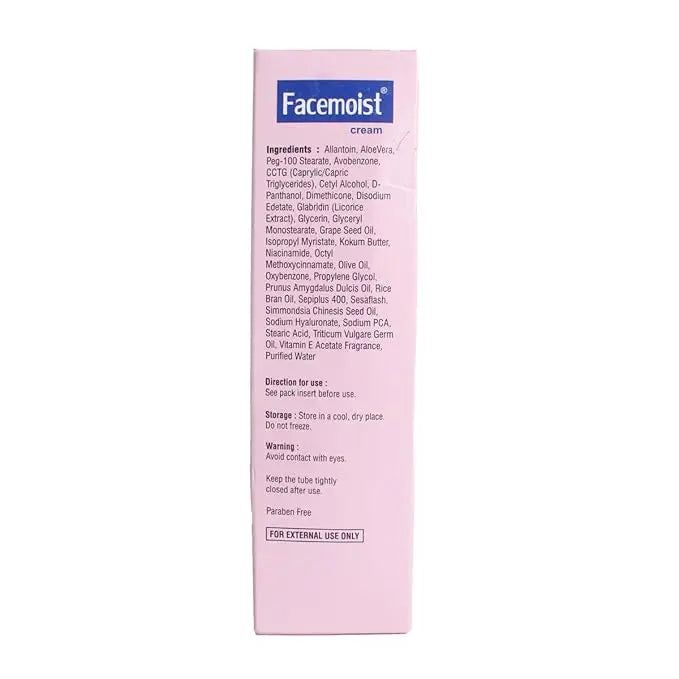 Facemoist Cream 60g | Lightweight Moisturizer for Oily & Acne-Prone Skin | Non-Greasy Daily Hydration