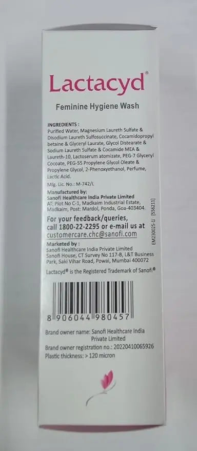 Lactacyd Feminine Hygiene Wash 100ml – Gentle Vaginal Wash for Women