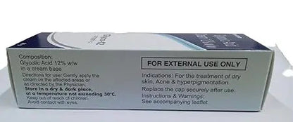 Glyco-12 Cream 30gm (Pack of 2) | Glycolic Acid Skin Cream for Dark Spots, Pigmentation & Acne Scars