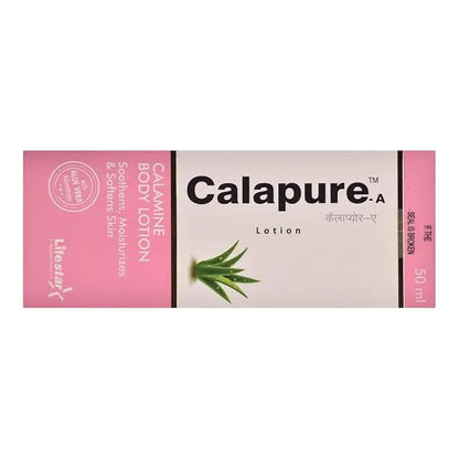 Calapure-A Calamine Body Lotion 50ml | Anti-Itch, Soothing Moisturizer with Aloe Vera & Calamine | Rashes, Prickly Heat & Skin Irritation Relief