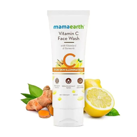 Mamaearth Vitamin C Face Wash for Healthy Skin | Brightens, Detoxifies & Gently Cleanses – 100ml