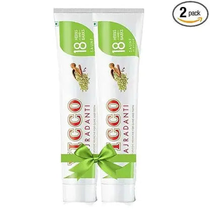 Vicco Vajradanti Saunf Flavour Toothpaste 160g (Pack of 2) – Ayurvedic Herbal Toothpaste for Strong Teeth & Fresh Breath V2deliver.com