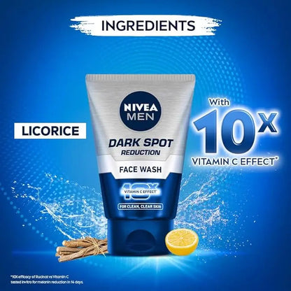 Nivea Men Advanced Whitening Face Wash 100ml (Pack of 2) | Dark Spot Reduction & Oil Control | For Fresh & Clear Skin