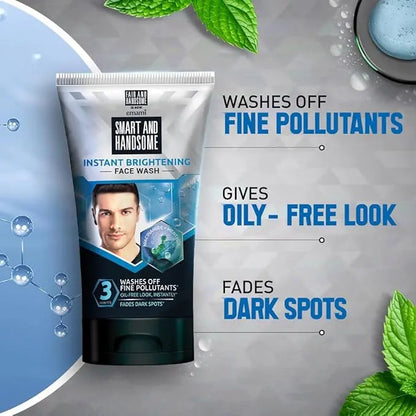 Fair & Handsome Instant Radiance Face Wash 150g – Pro-Peptide Formula for Brightening & Pollution Defense