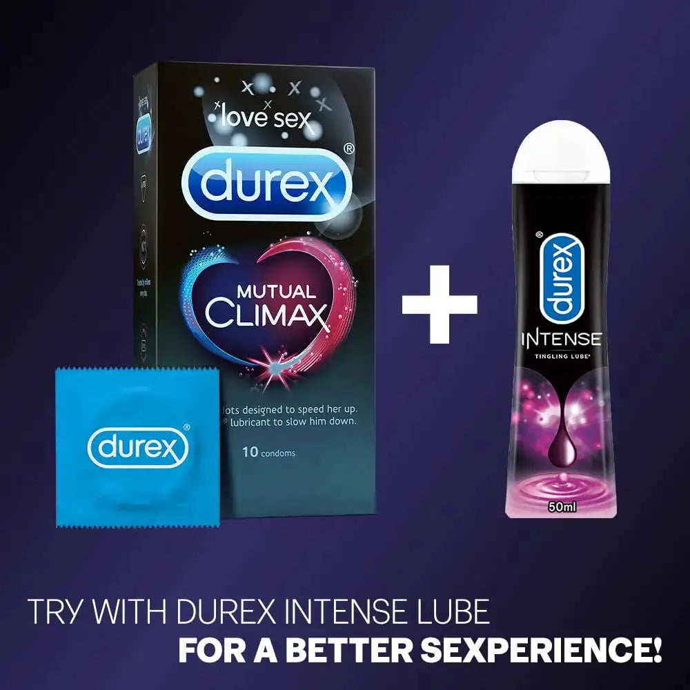 Durex Mutual Climax Dotted & Ribbed Condoms – 10 Count (Pack of 2) | Climax Delay for Men & Enhanced Sensation for Women V2deliver.com