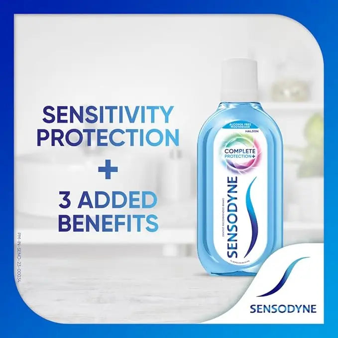Sensodyne Complete Protection+ Mouthwash – 100ml (Pack of 2) | All-in-One Mouthwash for Sensitivity Relief, Strong Teeth & Fresh Breath