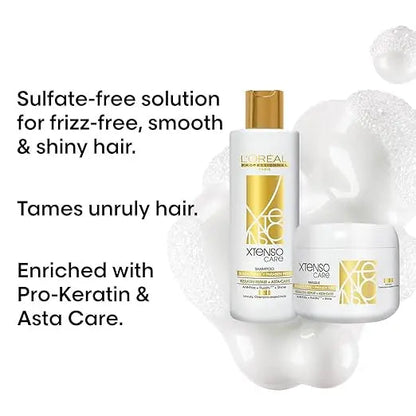 L'Oreal Professionnel Xtenso Care Sulfate-Free Golden Shampoo 250ml & Hair Masque 200ml Combo – Nourishing Hair Care for All Hair Types (Pack of 2)