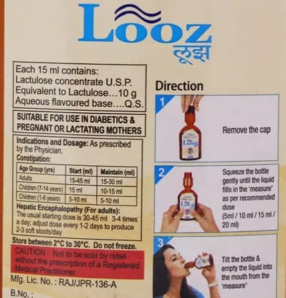 Looz Oral Solution 210ml – Lactulose Syrup for Constipation Relief