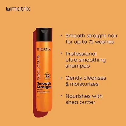 Matrix Opti.Care Smooth Straight Professional Shampoo 350 ml | Shea Butter Anti‑Frizz Formula