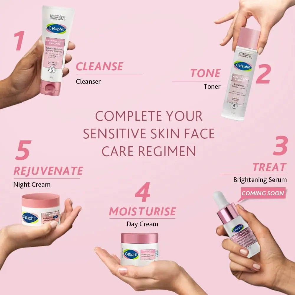 Cetaphil Brightness Reveal Creamy Cleanser 100ml (Pack of 2) | Gentle Skin Brightening Face Wash with Niacinamide & White Sea Daffodil